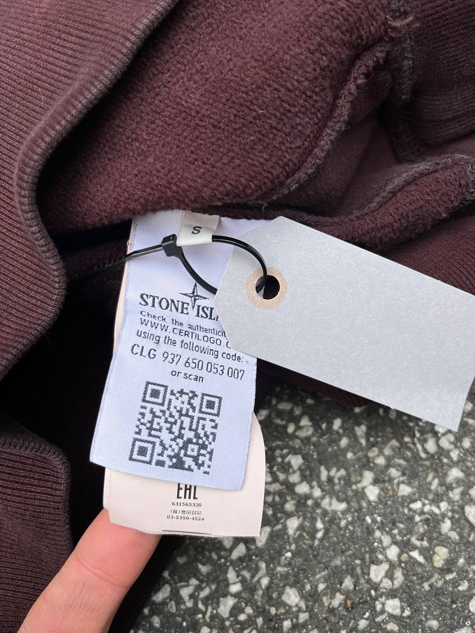 “Brugt Sweatshirt Stone Island i bordeaux i S Small 631565320”