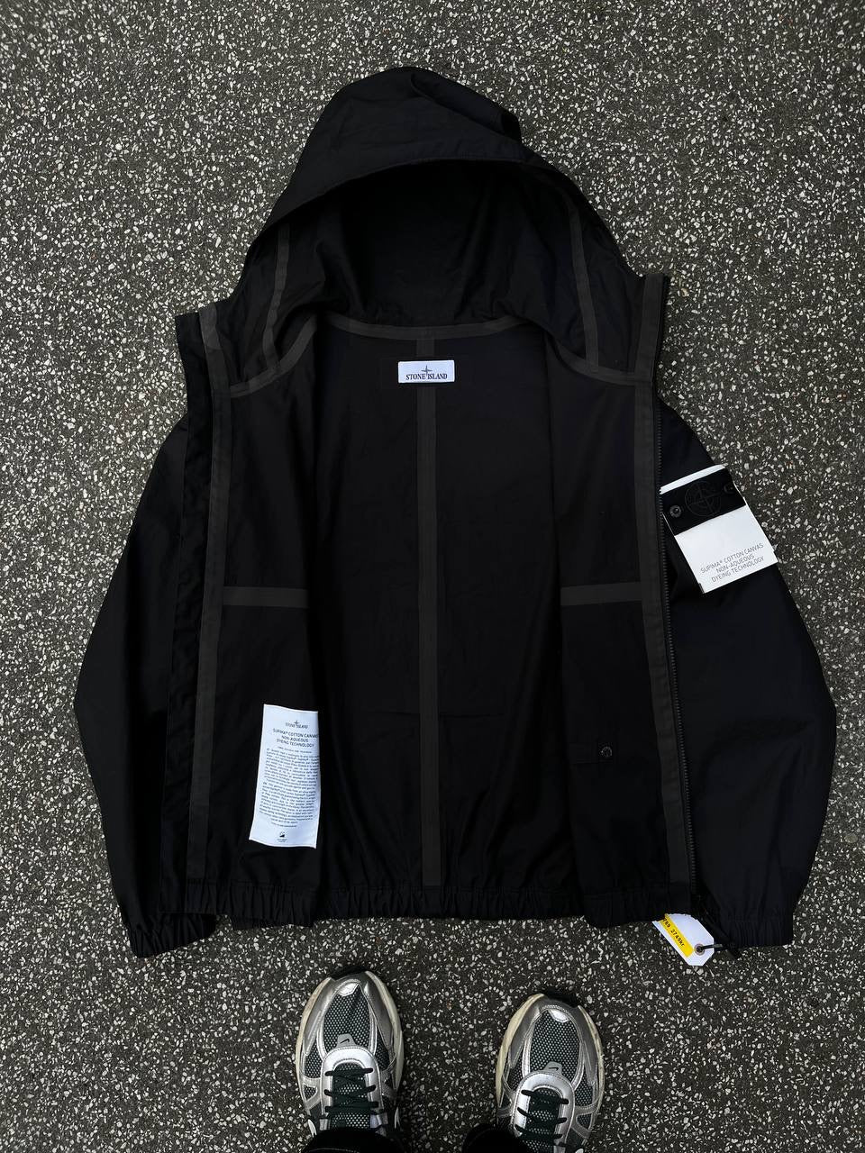 Stone Island Supima Cotton Jakke Sort L Large Brugt Used