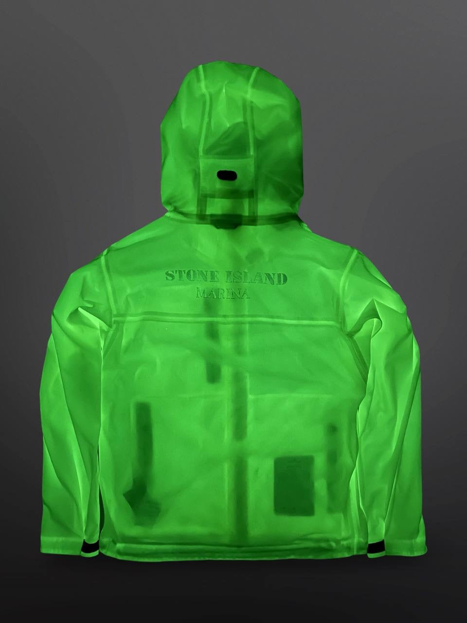 Stone Island Marina Night Glow Jacket Selvlysende Jakke i Hvid L Large 2013 Vintage