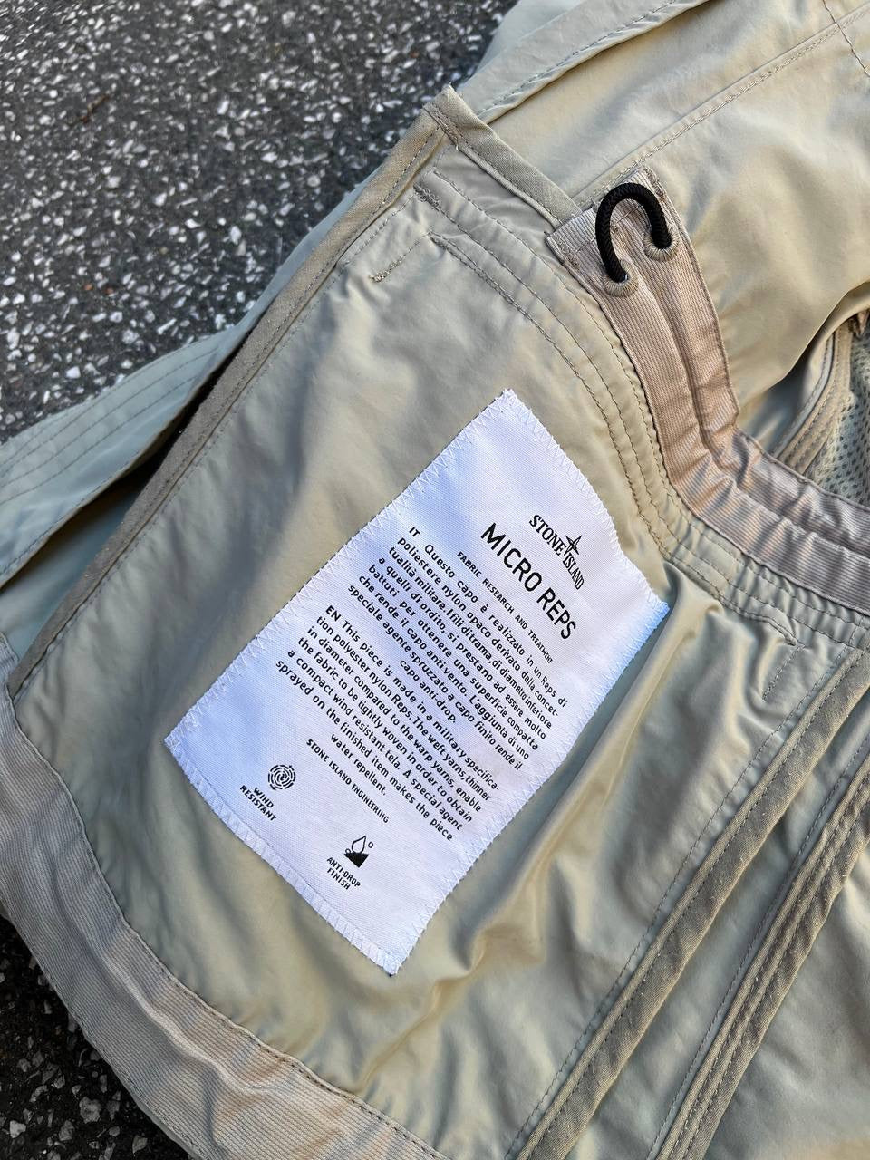 Stone Island Micro Reps David Jakke Beige S Small Brugt Used