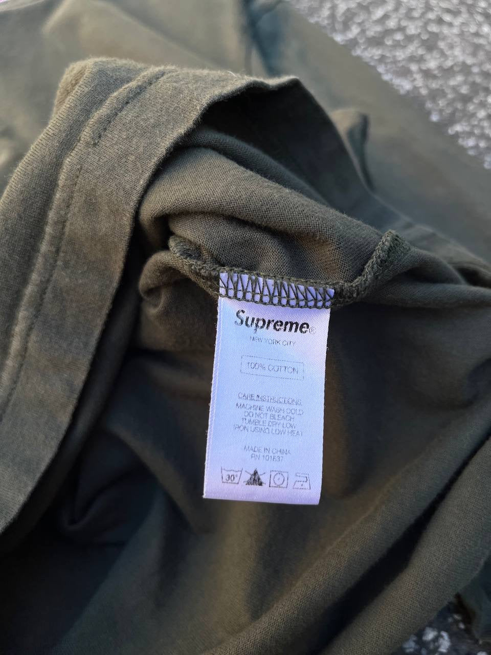 Supreme Long Sleeve Medium Khaki Grøn Used Brugt