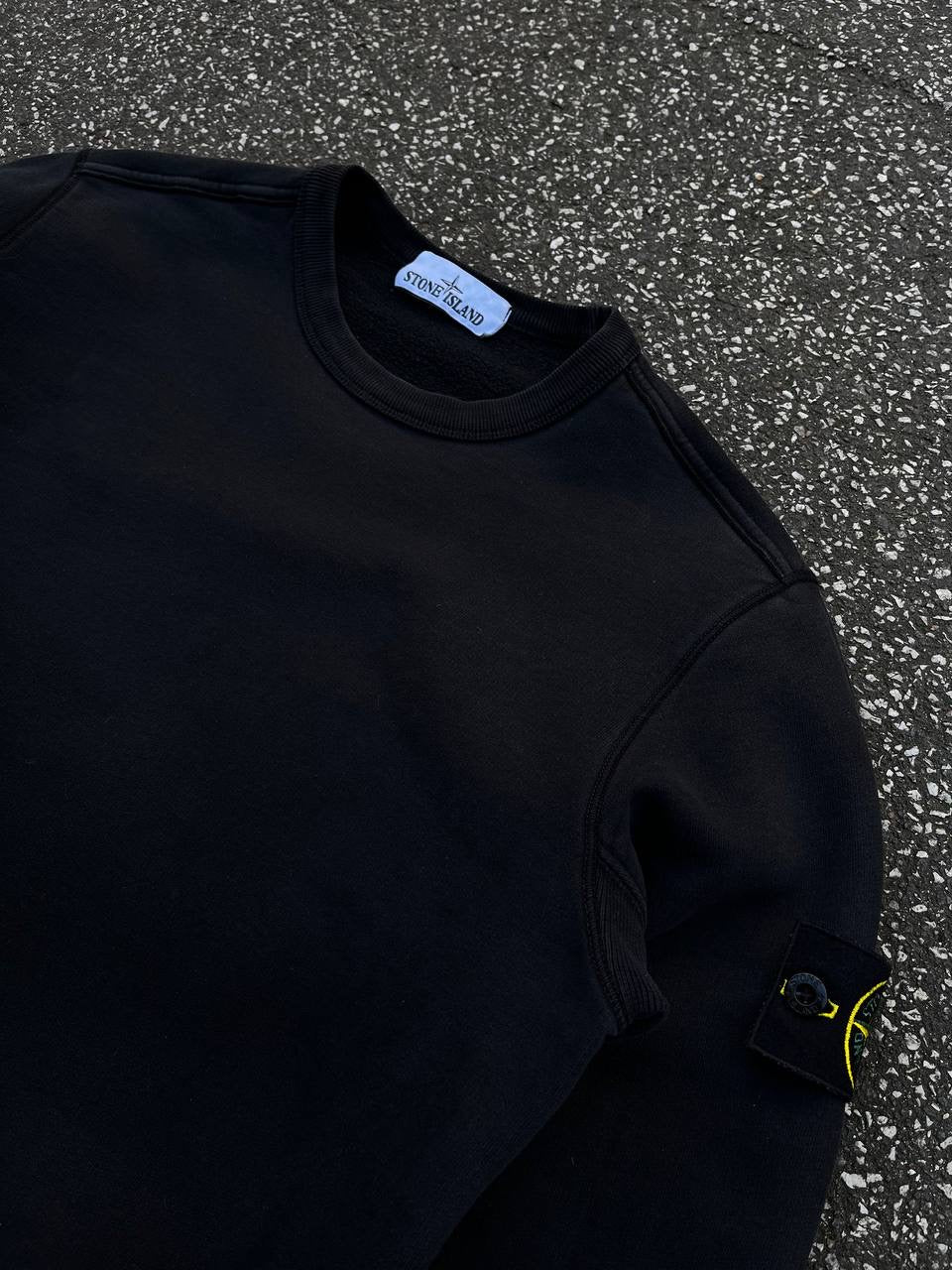 Stone Island Sweatshirt Crew Neck i Sort Small Brugt Used