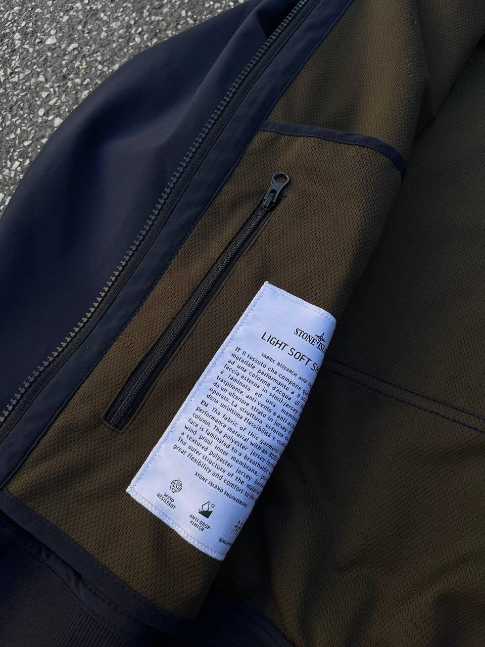 Stone Island Softshell R Jakke Navy Blå S Small Brugt Used
