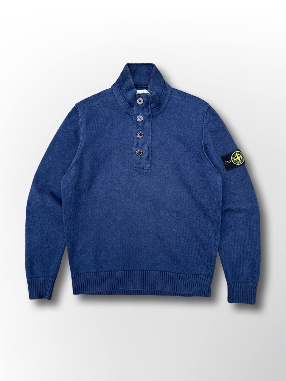 “Brugt Strik fra Stone Island trøje sweater sweatshirt i Marina blå farve i M medium 621554185”