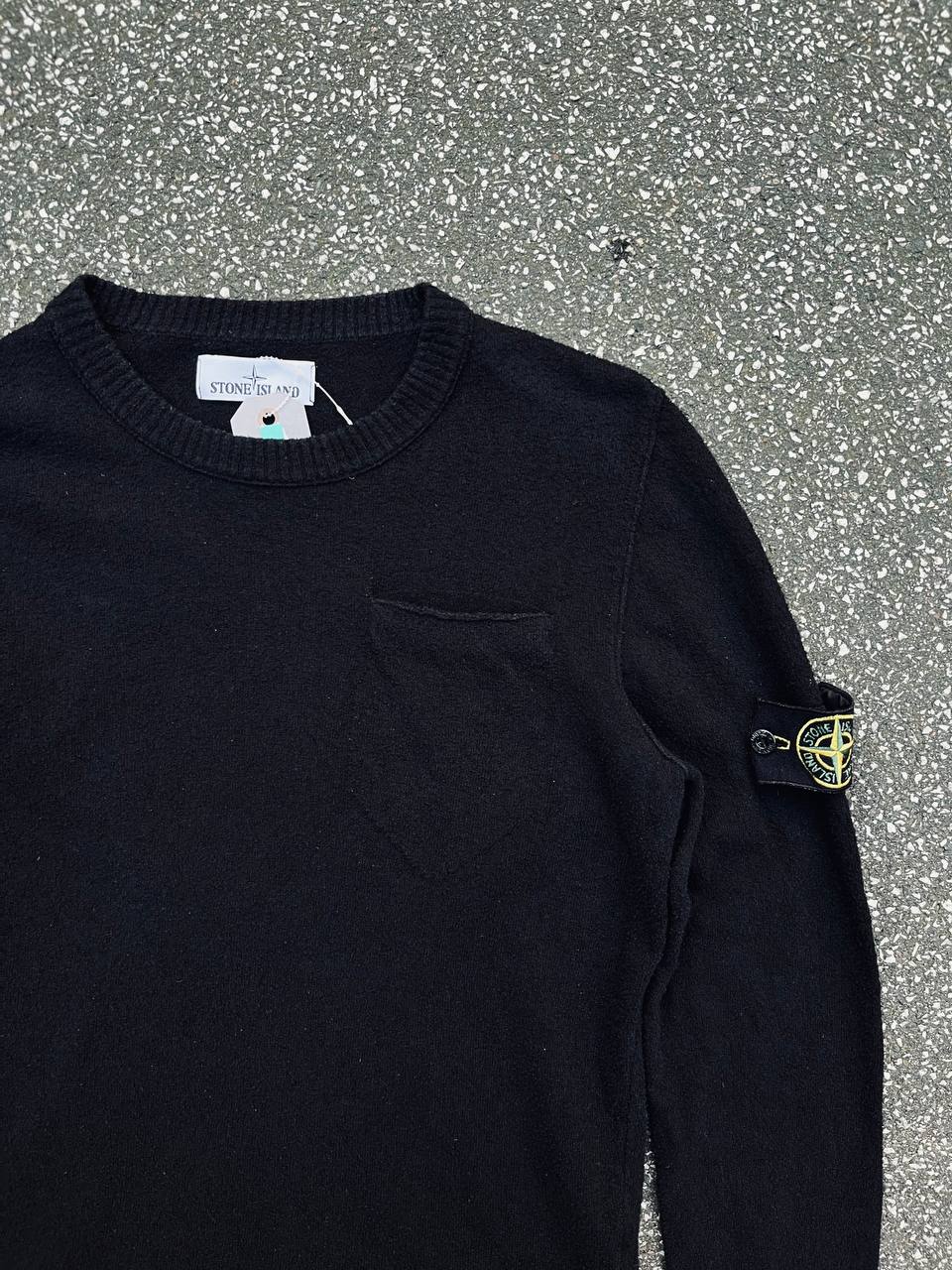 Brugt Used Vintage Stone Island Sweater striktrøje i sort i M medium