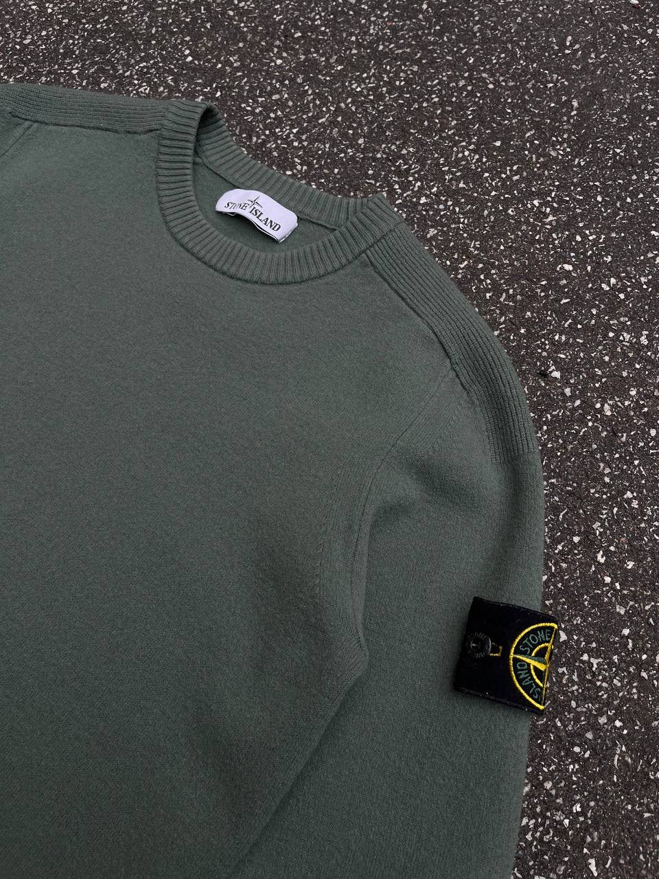 Stone Island Sweater i Uld Grøn Khaki L Large 7515508A1