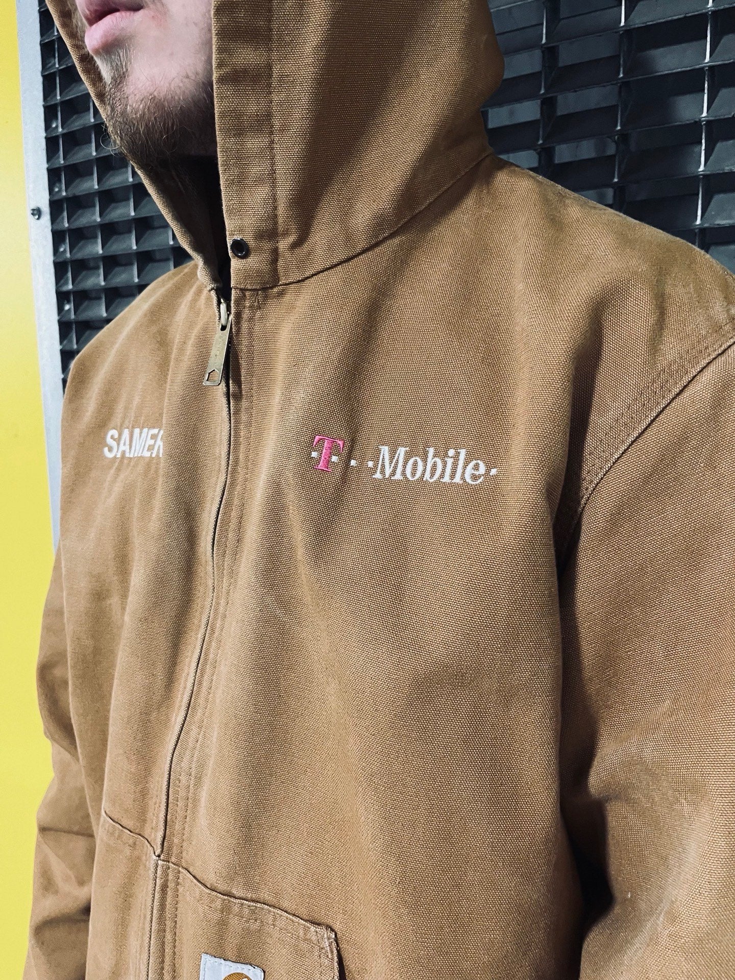 Brugt Used Vintage Carhartt Active /work jakke / jacket USA i beige/brun M medium