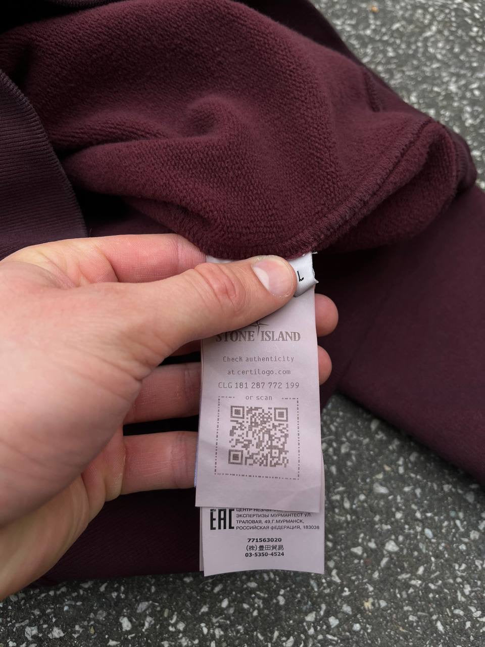 Stone Island Sweatshirt Burgundy Large Brugt 771563020