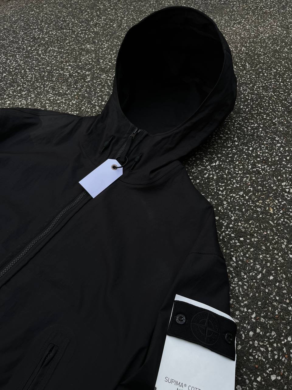 Stone Island Supima Cotton Jakke Sort L Large Brugt Used