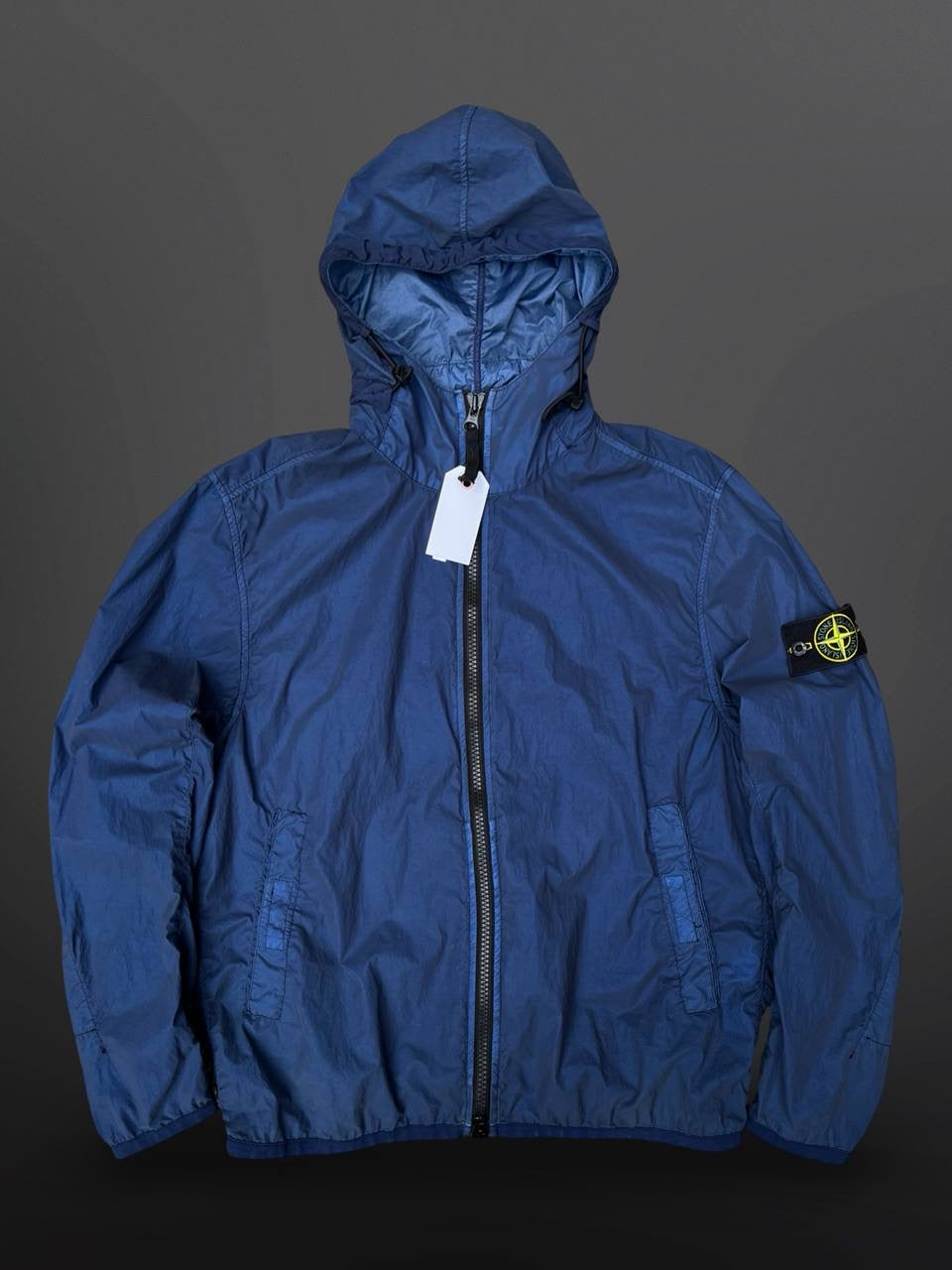 Stone Island Lamy Velour Jakke Navy Blå M Medium