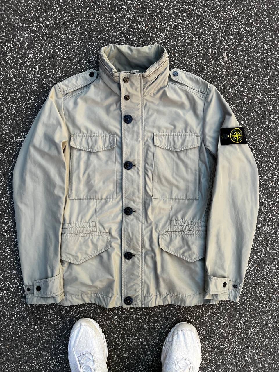 Stone Island Micro Reps David Jakke Beige S Small Brugt Used