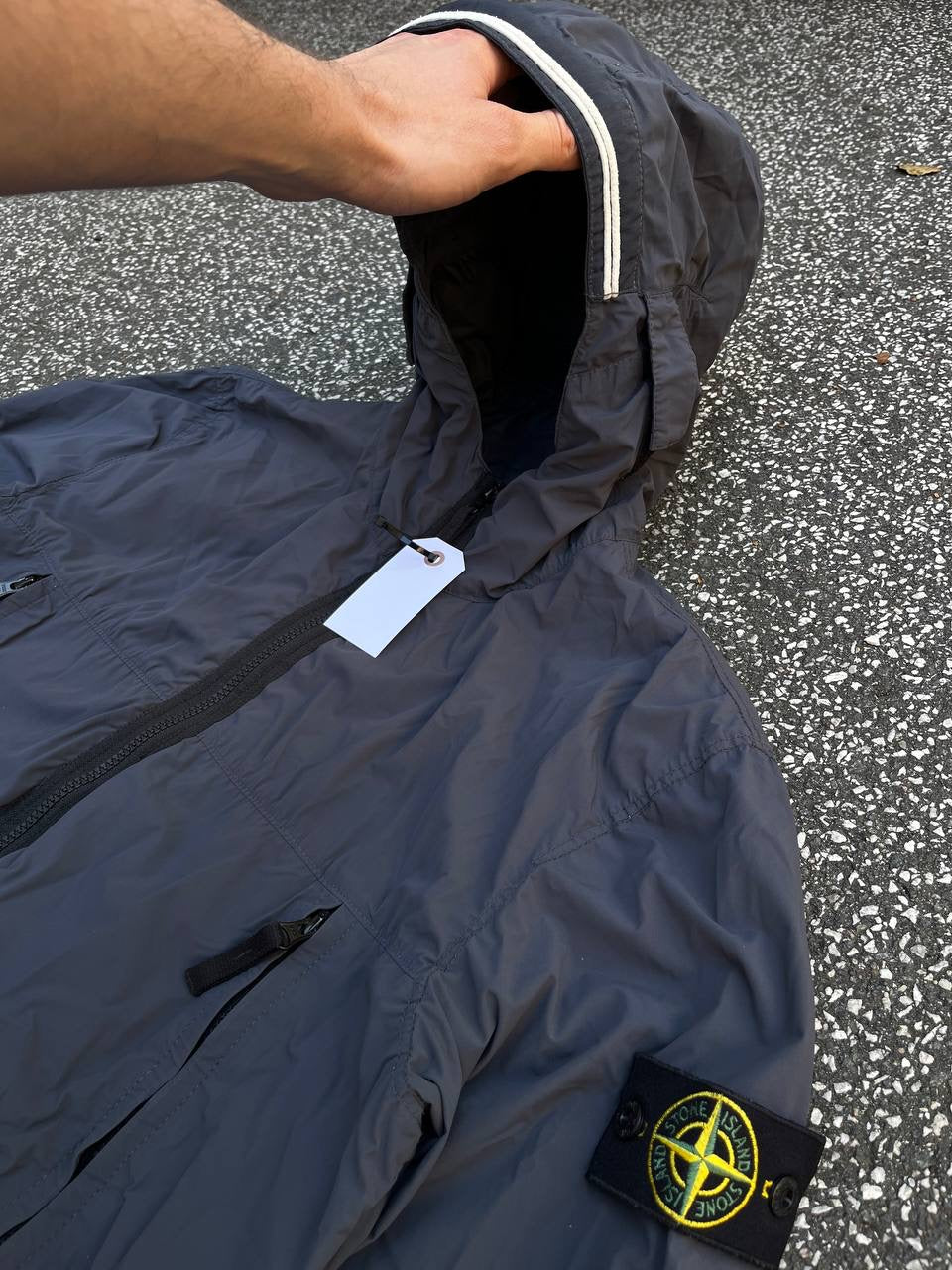 Stone Island Skin Touch Nylon Jakke Sommerjakke M Medium Grå Grey