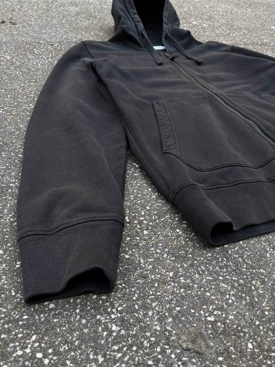 Stone Island Zip Up Hoodie Hættetrøje Sort Black 731564220 Brugt Used