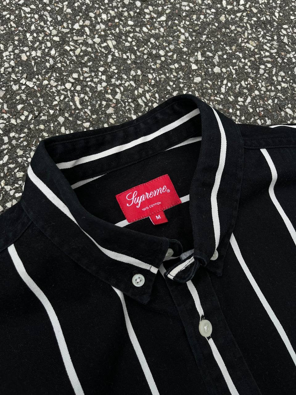 Supreme Skjorte Stribende M Medium Sort