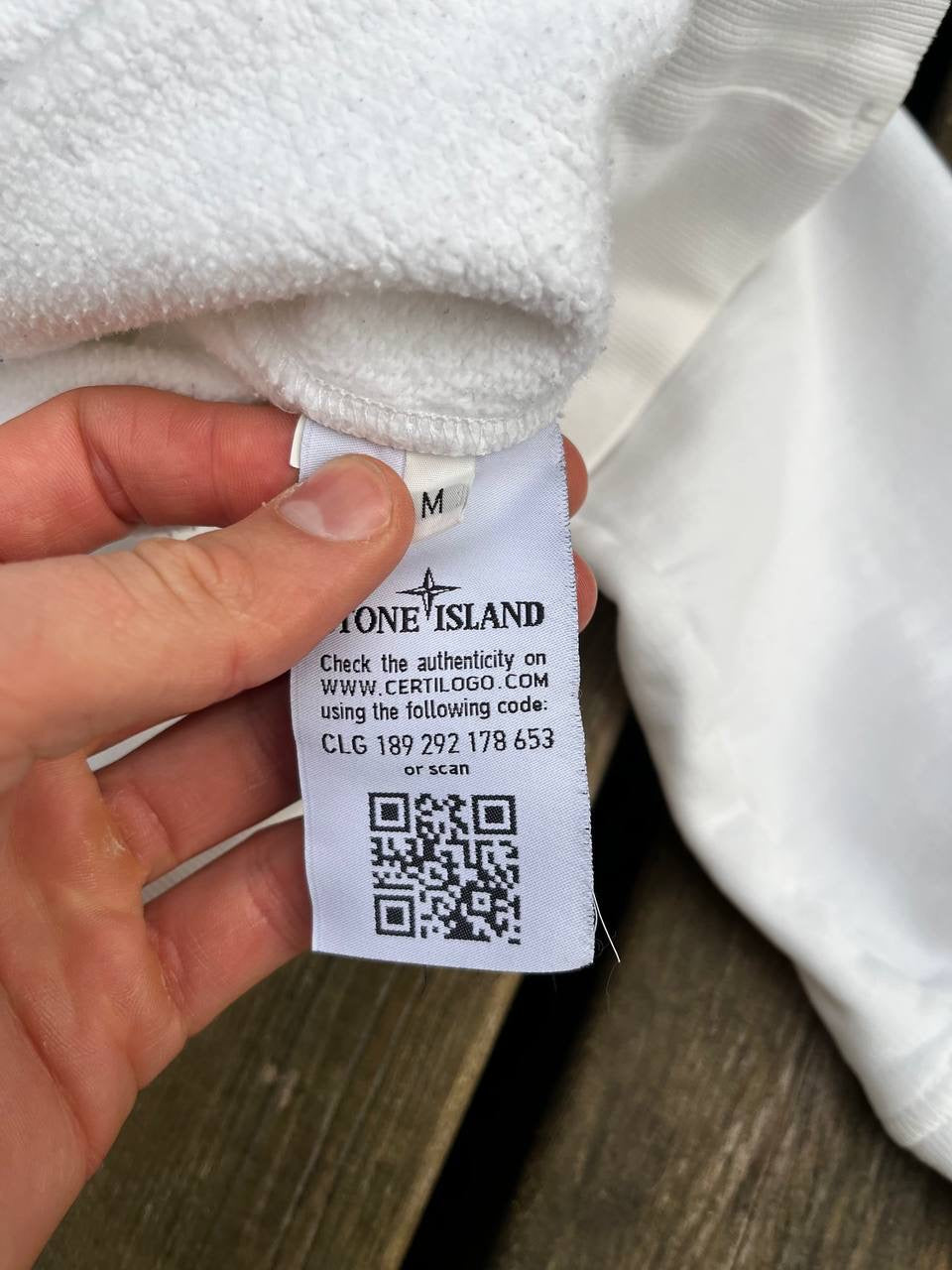 Stone Island Sweatshirt Crew Neck Hvid Medium Brugt