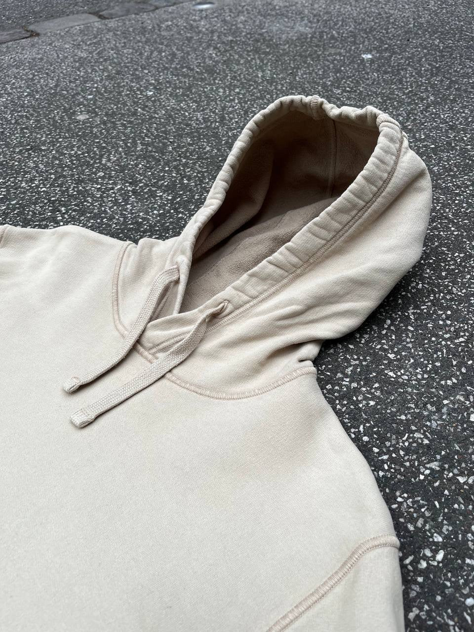 Stone Island Hættetrøje Hoodie i Beige Sand Farve XL Xlarge Brugt Used