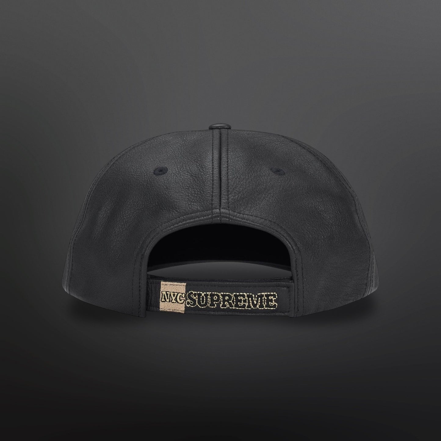 Supreme New York Leather 6-Panel – Sort