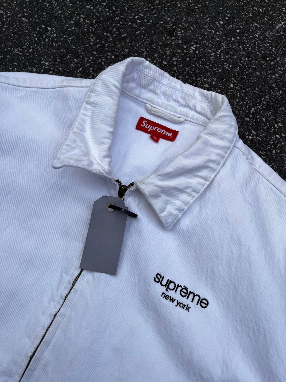 Supreme Canvas Jakke Hvid XL Vintage