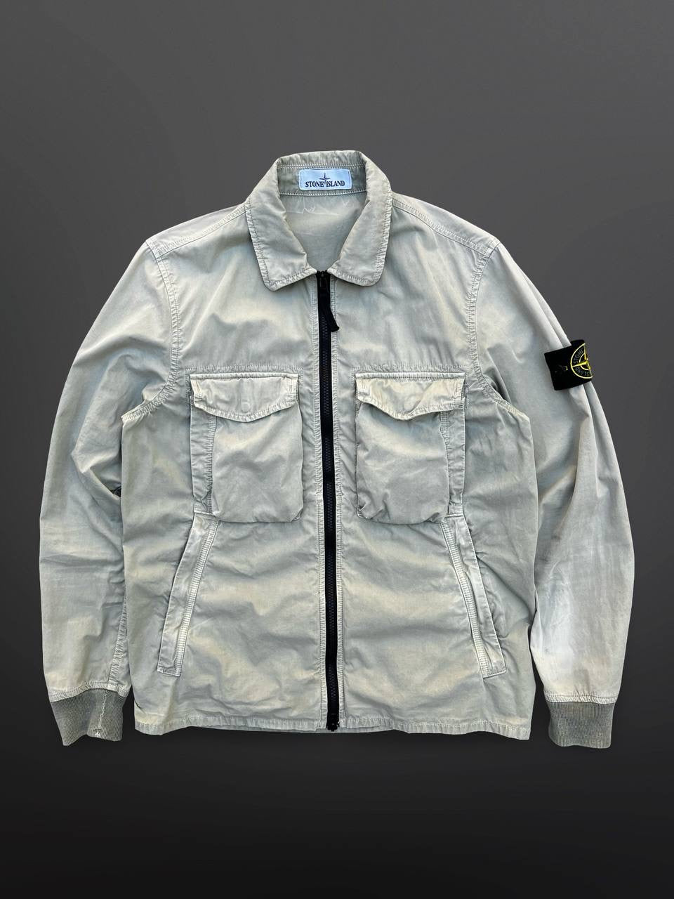 Stone Island Overshirt Sommerjakke Skjorte S Small Beige Brugt Used