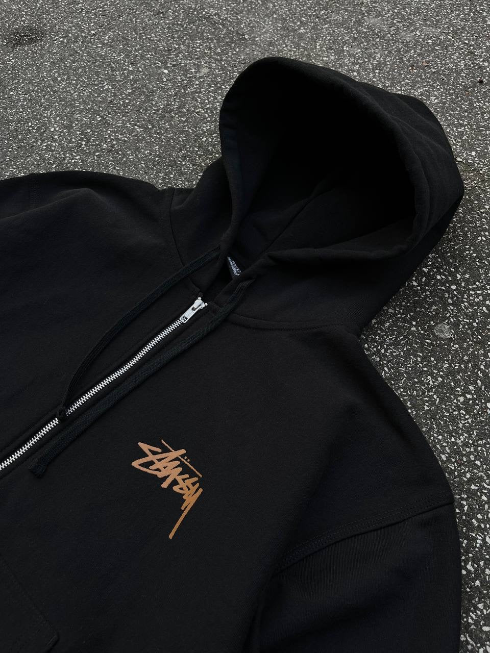 Stussy Zip-Up Hoodie i Sort Large