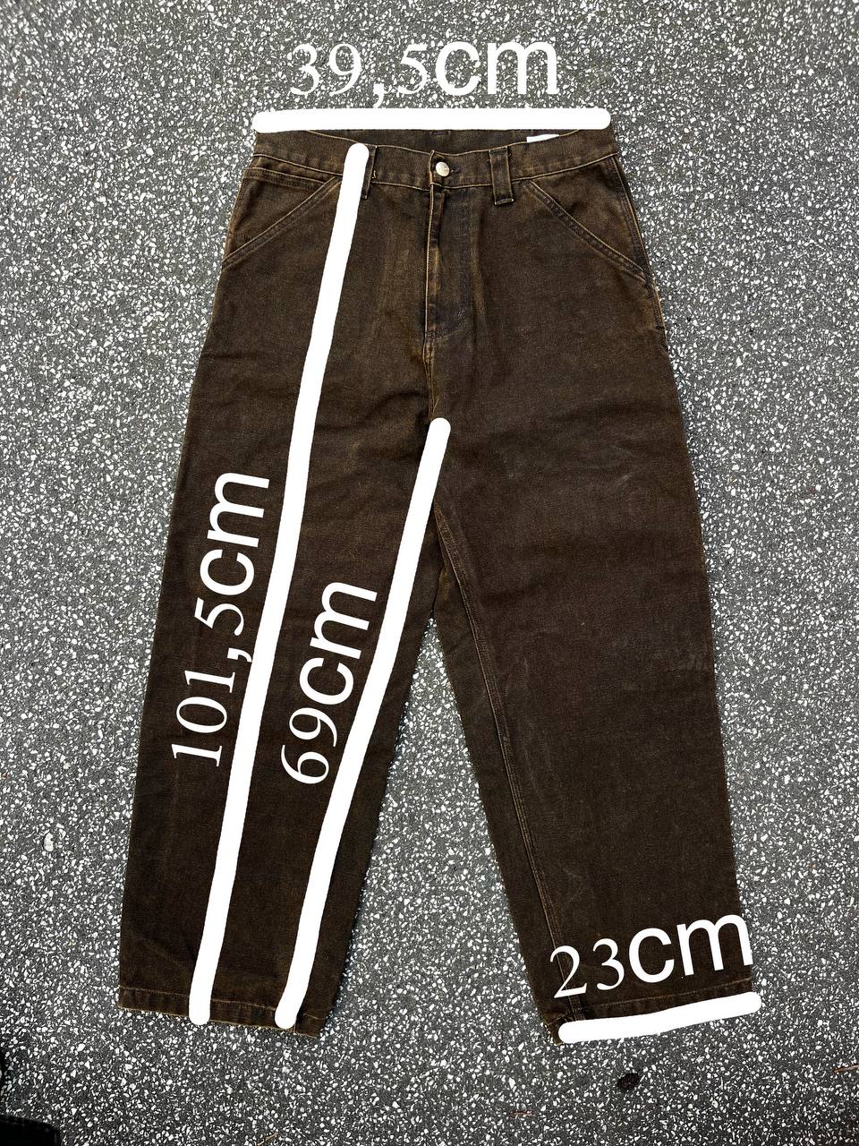 Vintage Carhartt WIP bukser jeans arbejdsbukser baggy jeans OG single knee pant i brun i S Small