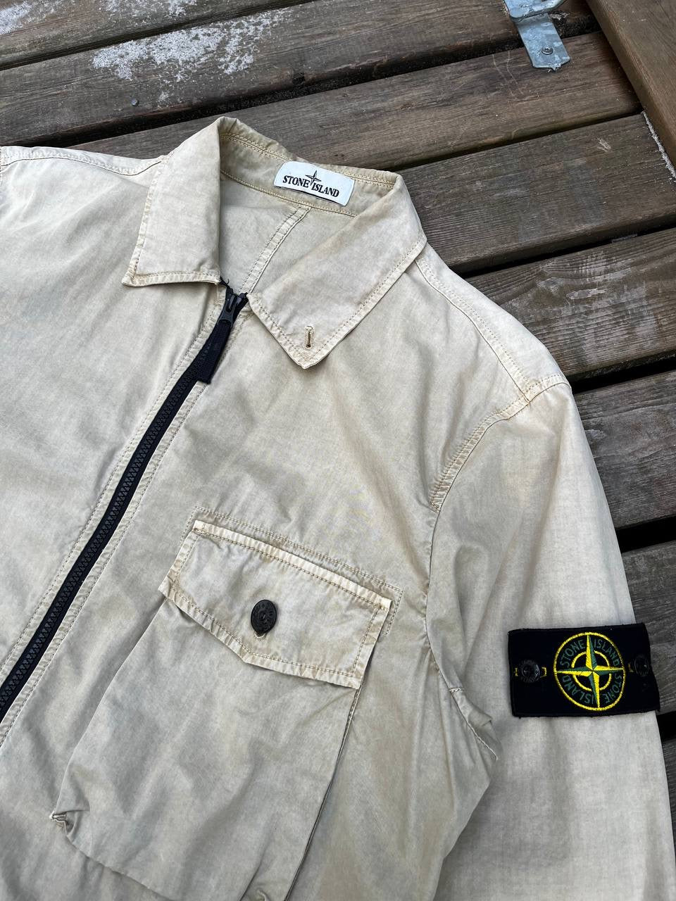 Stone Island Overshirt i Beige XL Brugt