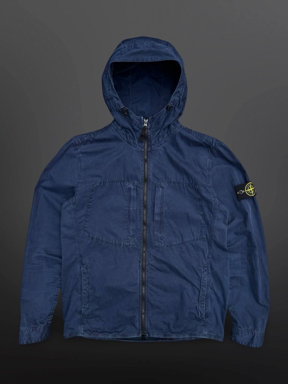 Stone Island Jakke Sommerjakke Navy Mørkeblå L Large Brugt Used