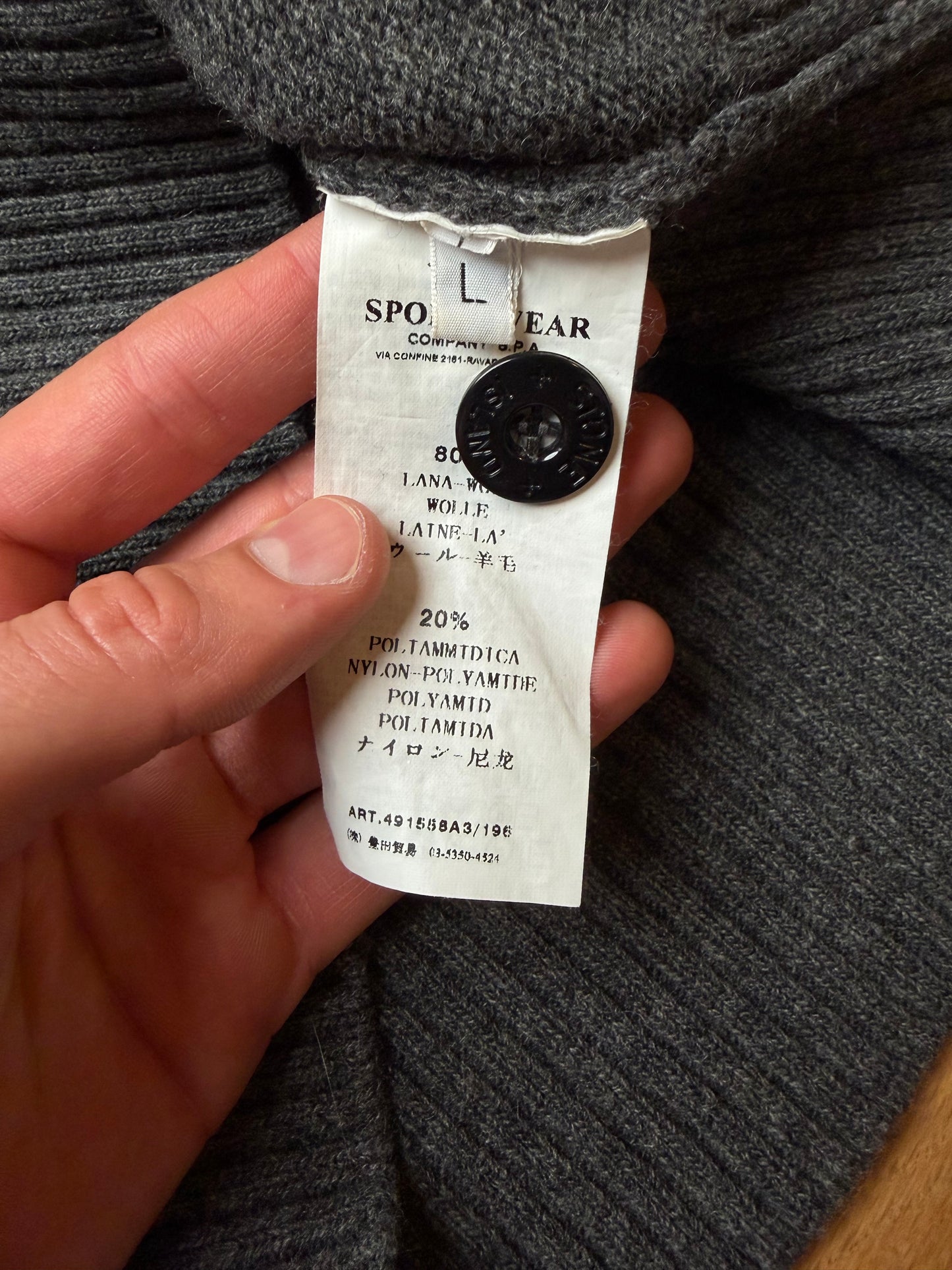 Stone Island Striktrøje – Grey – Large Wool 2008