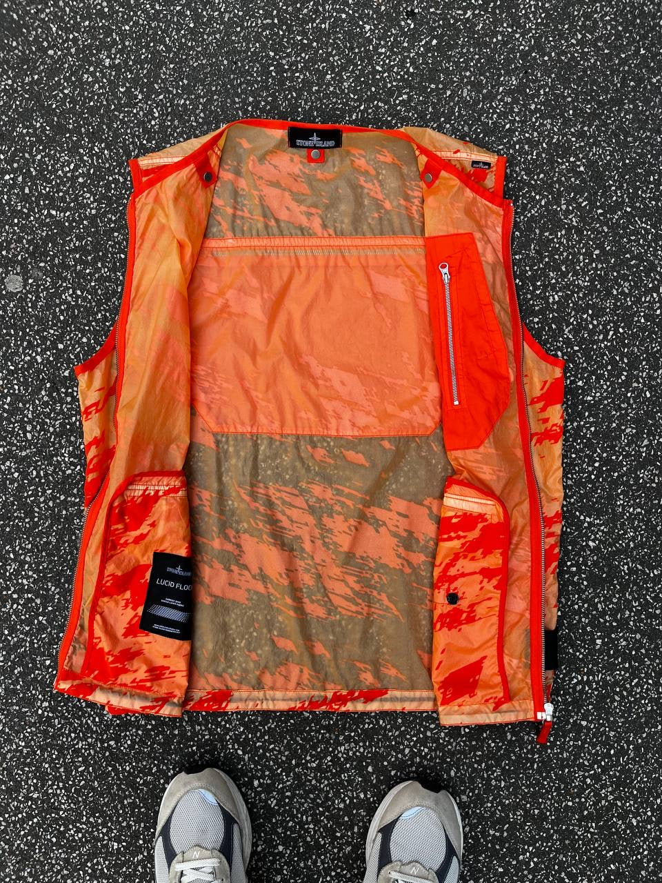 Stone Island Shadow Project Lucid Flock Vest M Medium Orange