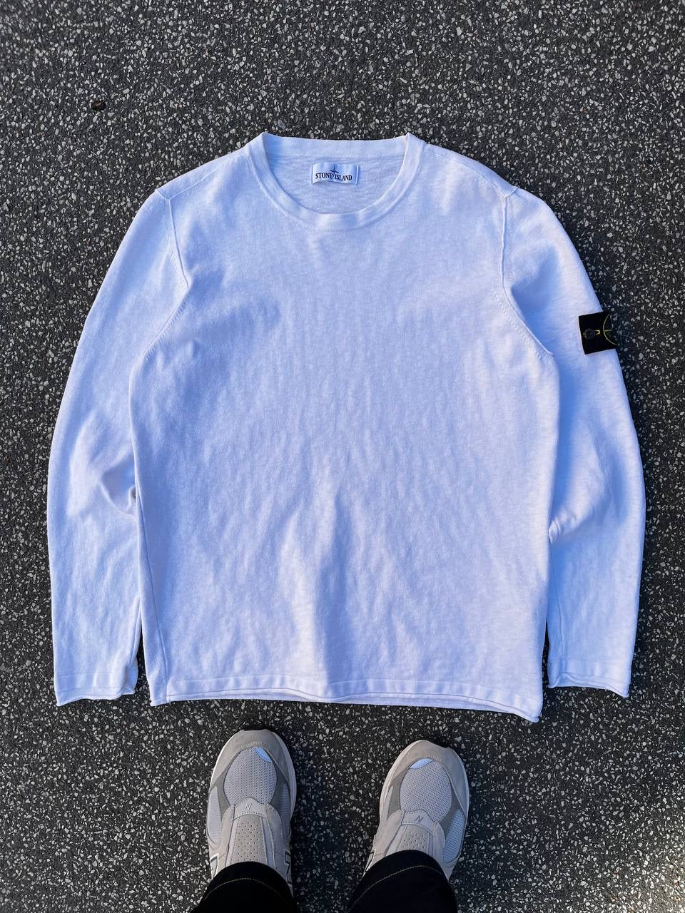 Stone Island Sweater Sweatshirt Trøje i Hvid XL Brugt Used