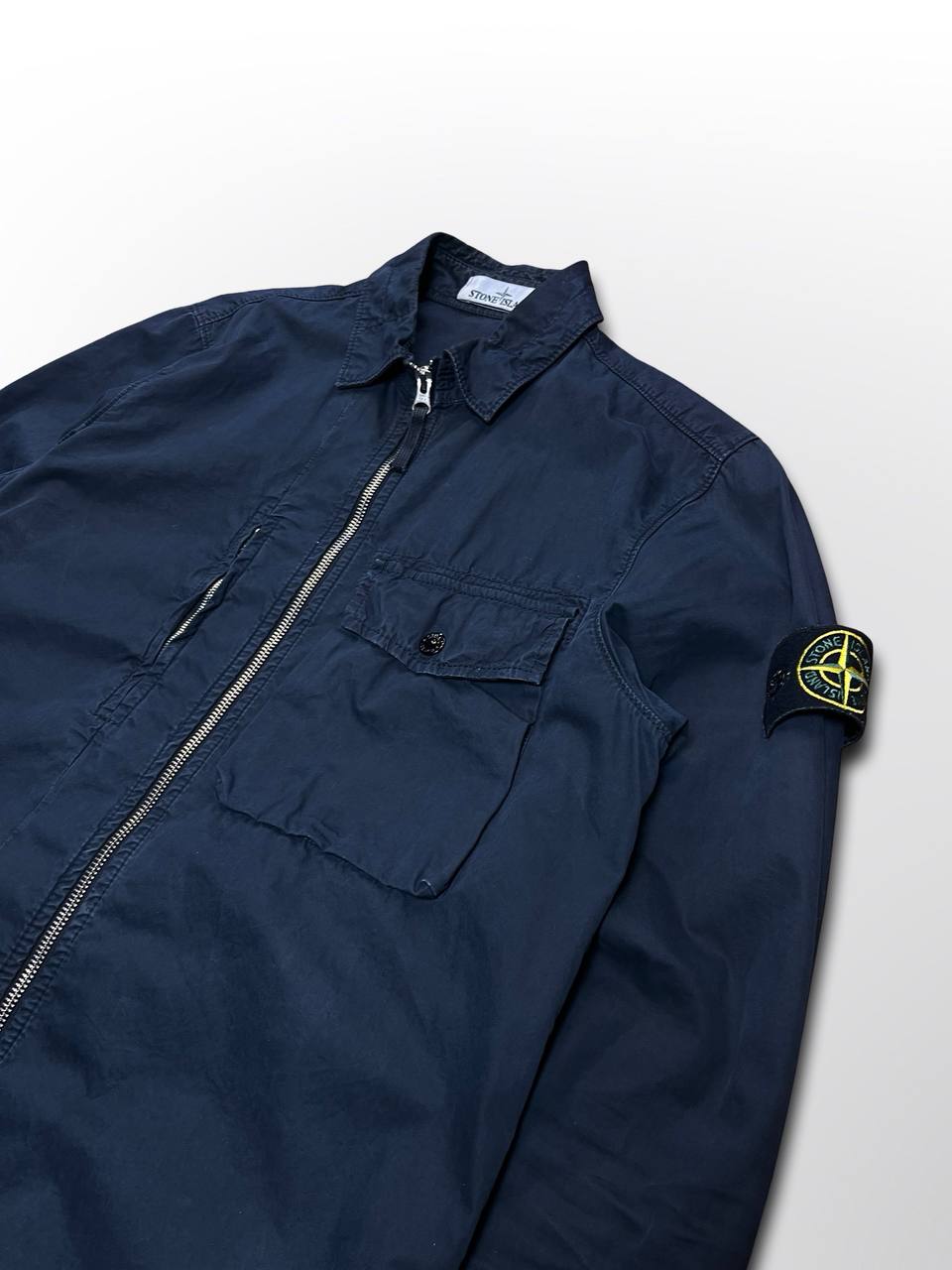 Brugt Stone Island Overshirt Skjorte Jakke i Sort S Small herre