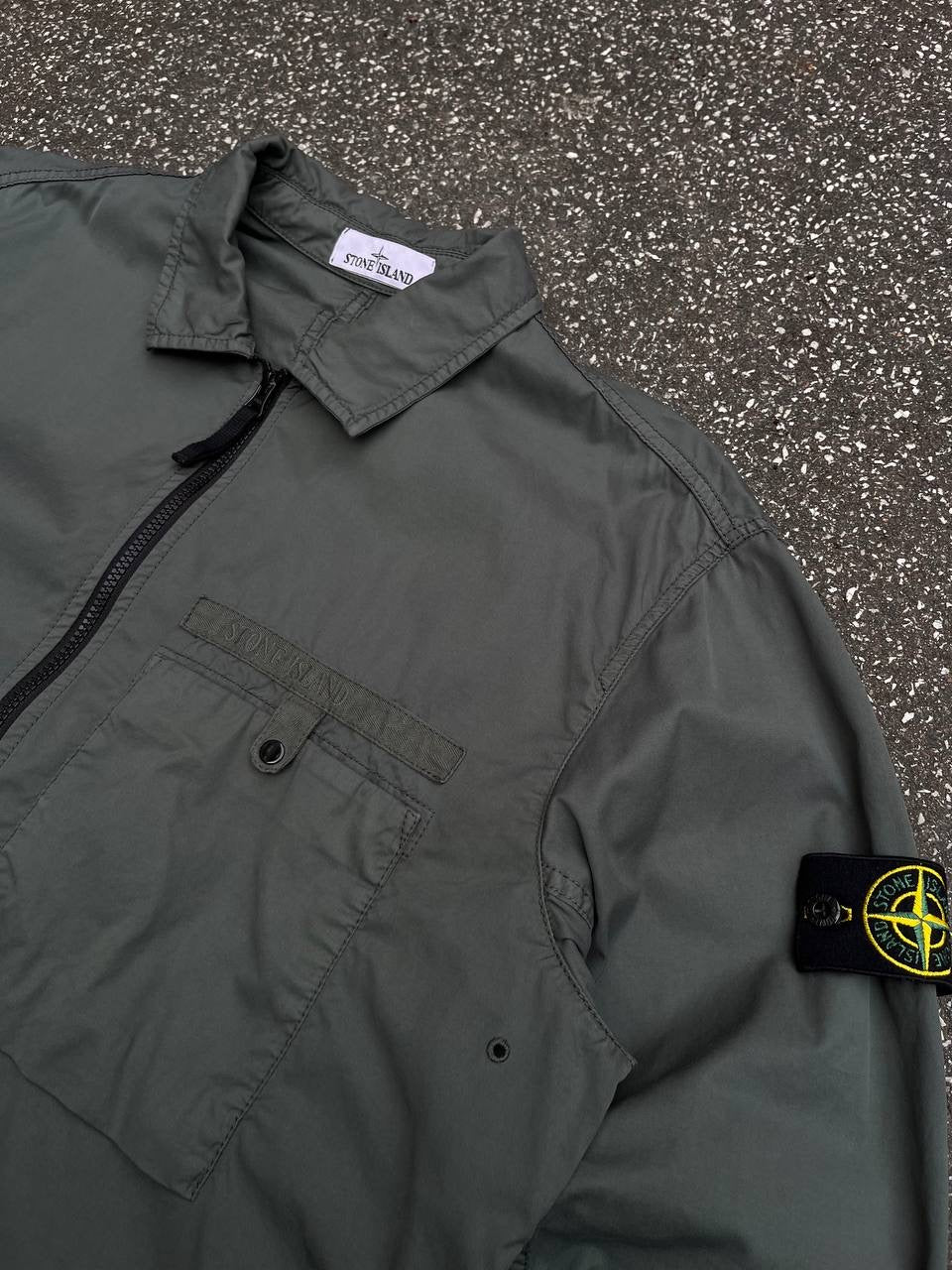 Stone Island Overshirt Sommerjakke Overgangsjakke Grøn Khaki Militær XXL 761512619