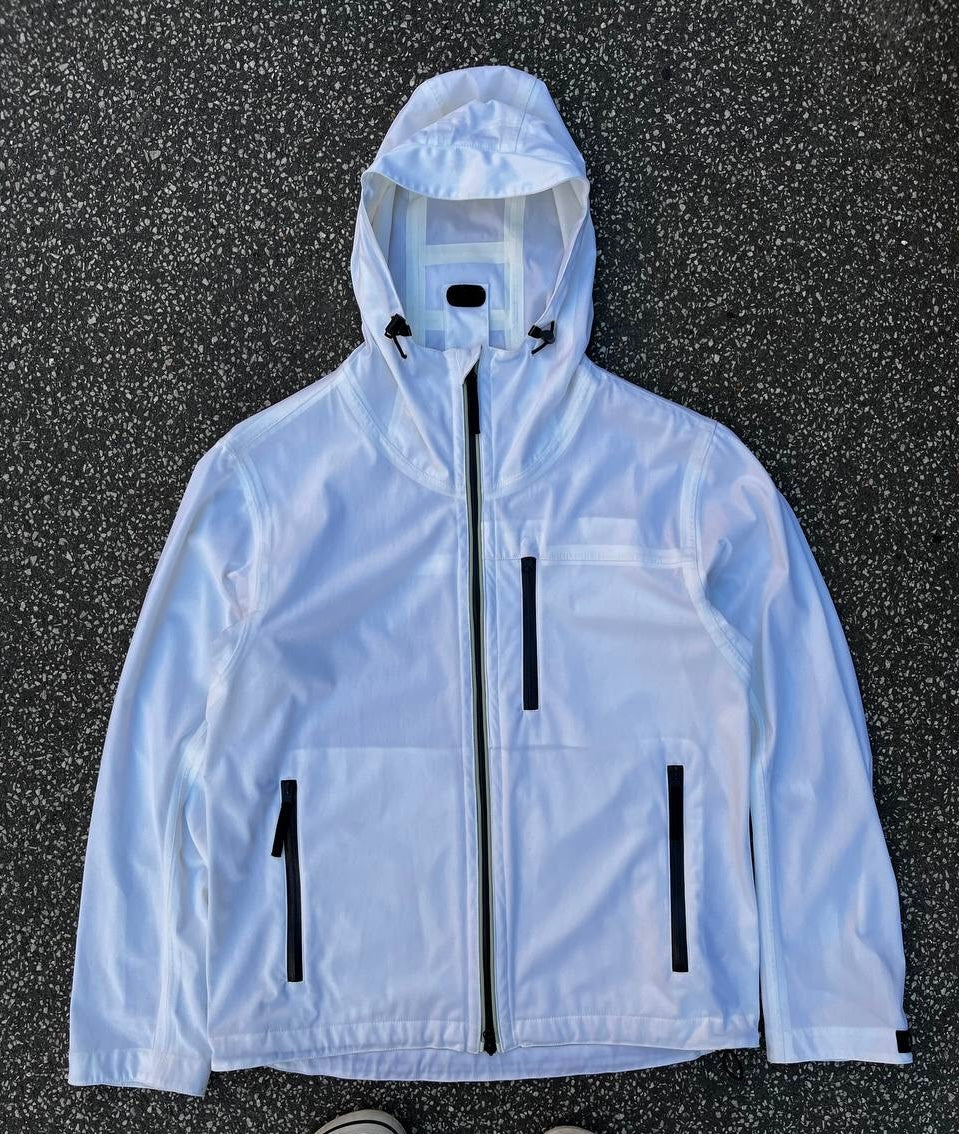 Stone Island Marina Night Glow Jacket Selvlysende Jakke i Hvid L Large 2013 Vintage