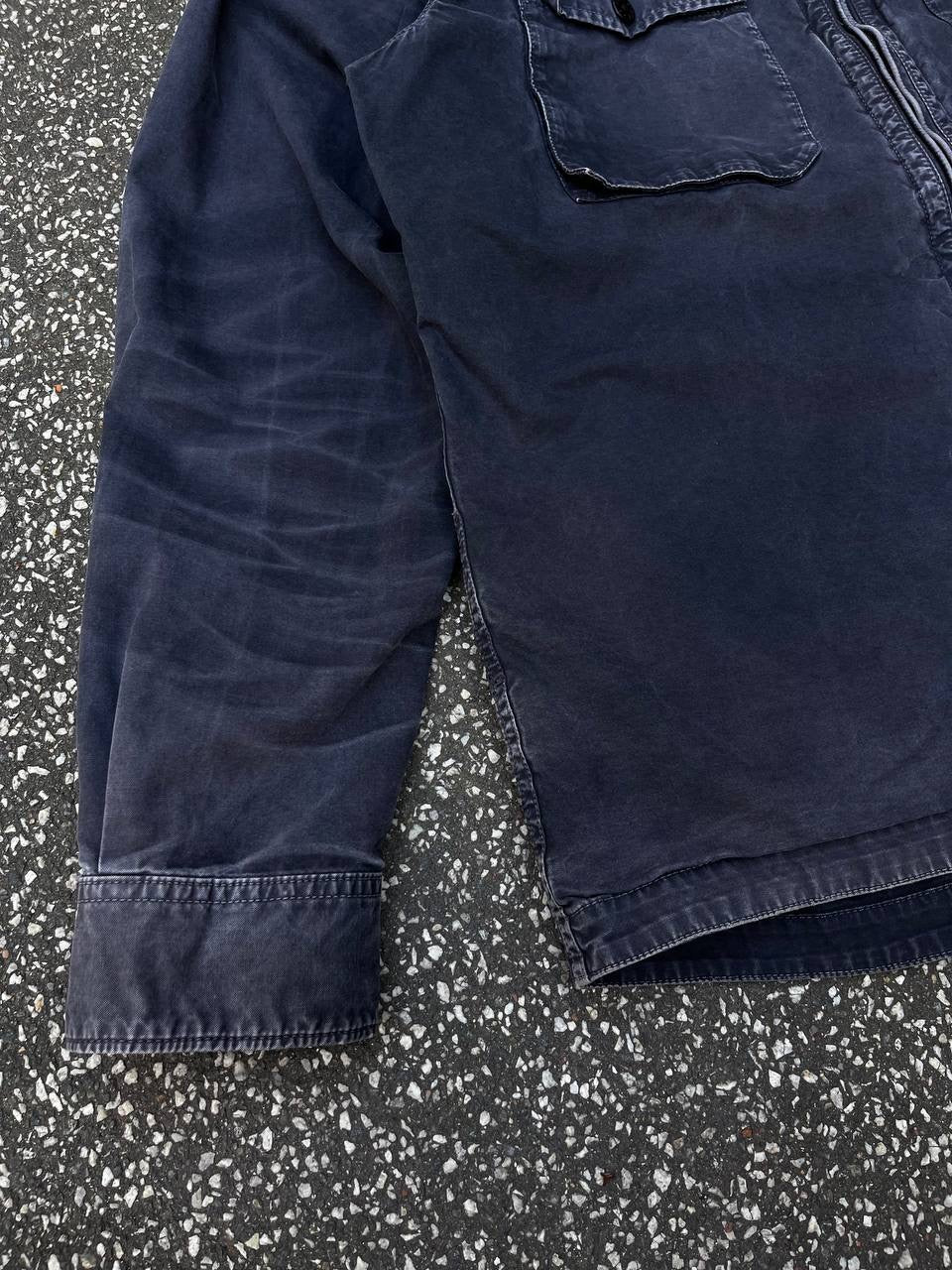 Stone Island Overshirt Sommerjakke Overgangsjakke Skjorte Med Lynlås Og Lommer Navy XL Vintage