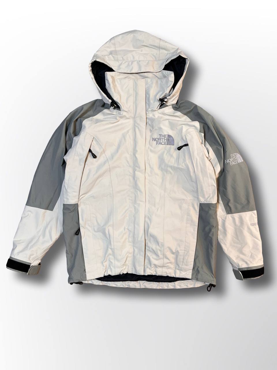 “Vintage skaljakke regnjakke fra The North Face Gore-tex i Hvid beige S small”