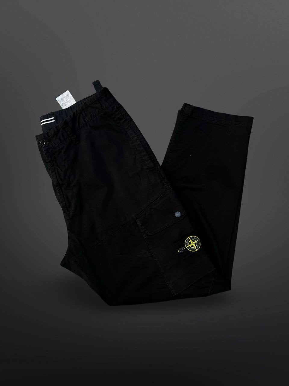 Stone Island Cargo Pants Straight Baggy Fit Sort Black W34 Brugt Used
