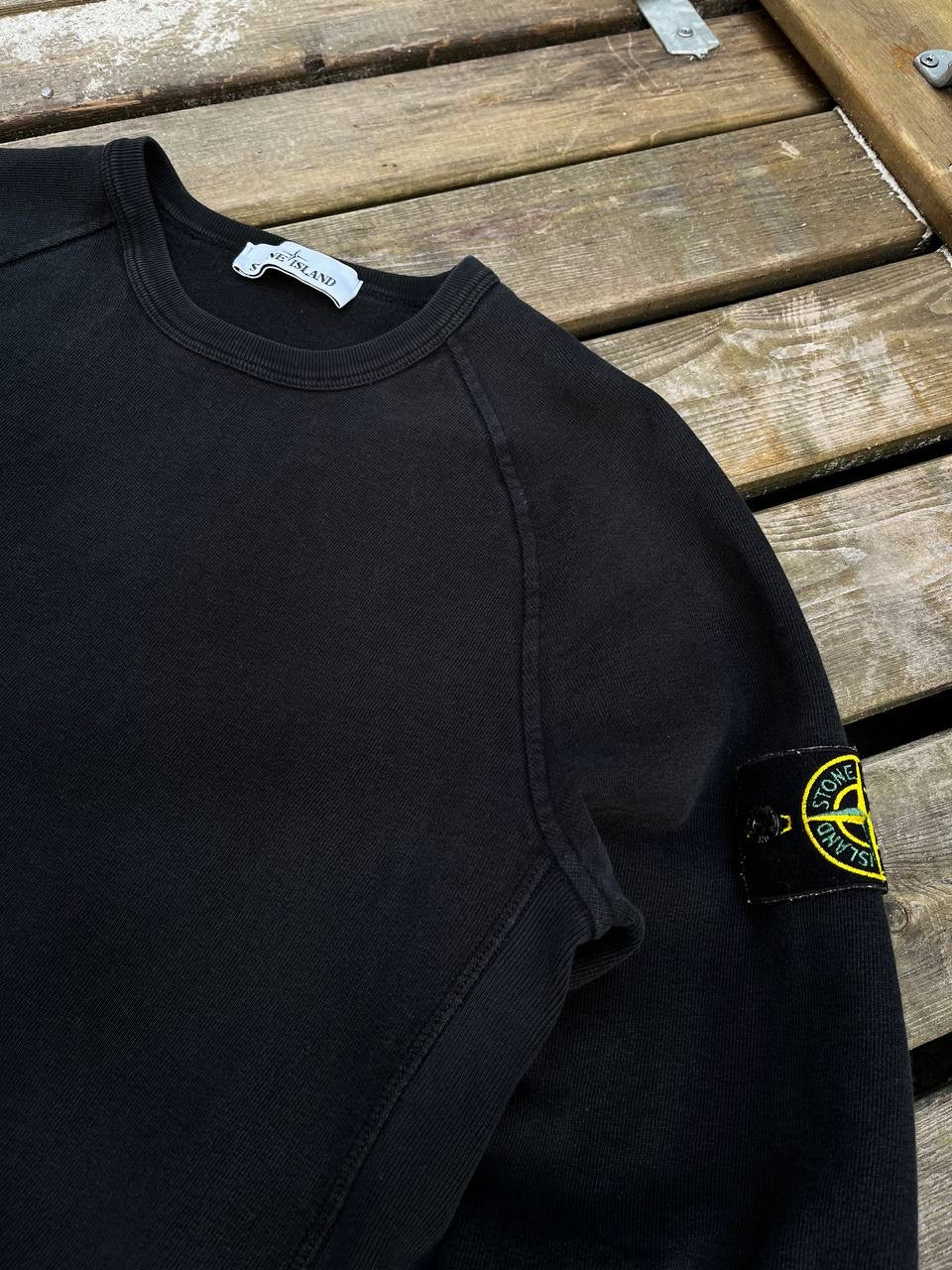 Stone Island Sweatshirt Crew Neck Small Sort Brugt