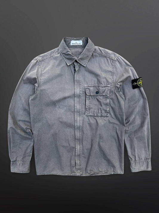 Stone Island Overshirt Skjorte Sommerjakke Grå M Medium Brugt Used