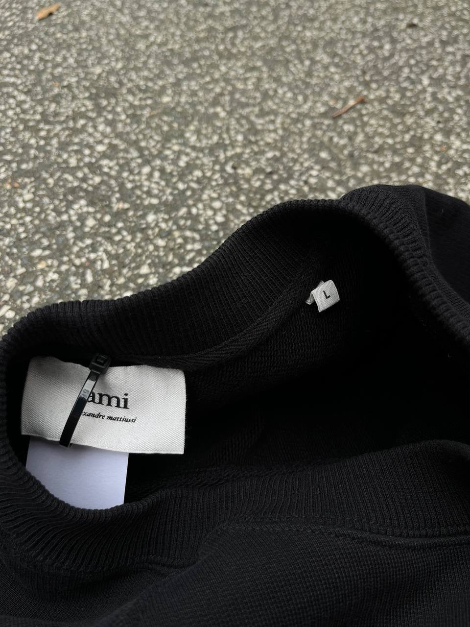 Ami Paris Sweatshirt Big Double Logo L Large Sort Black