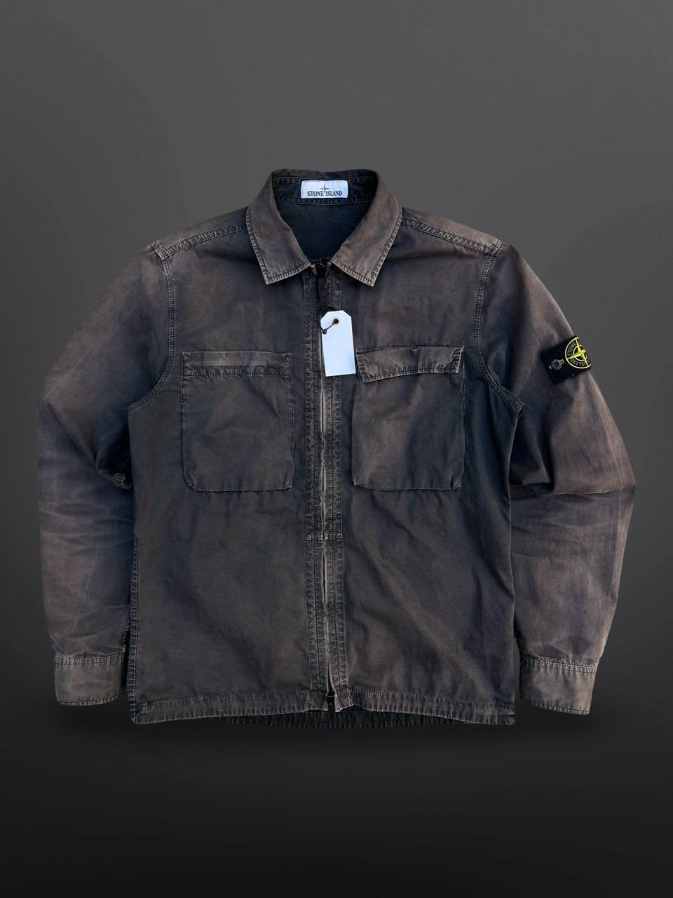Stone Island Overshirt Skjorte Sommerjakke Grå Grey L Large Mænd Unisex Vintage