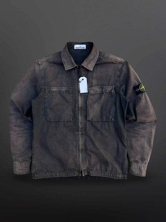 Stone Island Overshirt Skjorte Sommerjakke Grå Grey L Large Mænd Unisex Vintage