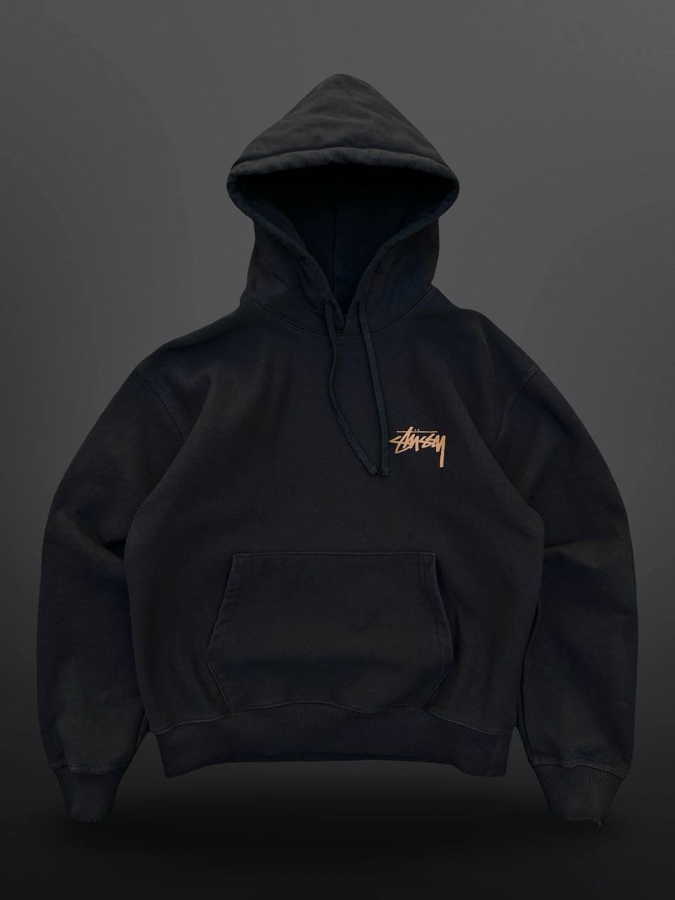 Stussy Hættetrøje Hoodie Sort L Large Big Logo