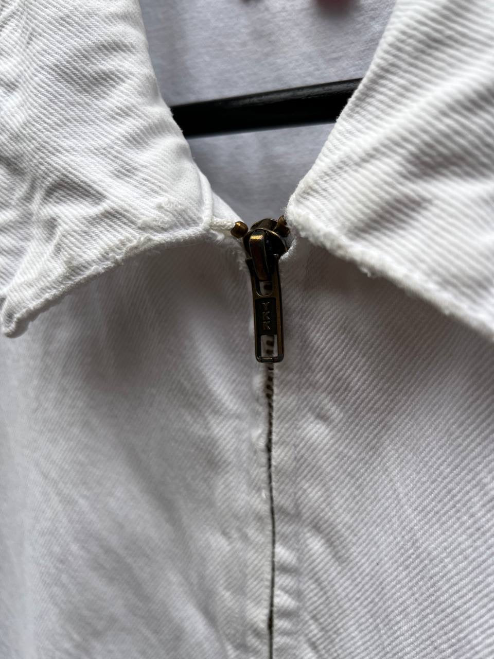Supreme New York Canvas Hvid Jakke XL Herre Brugt Vintage