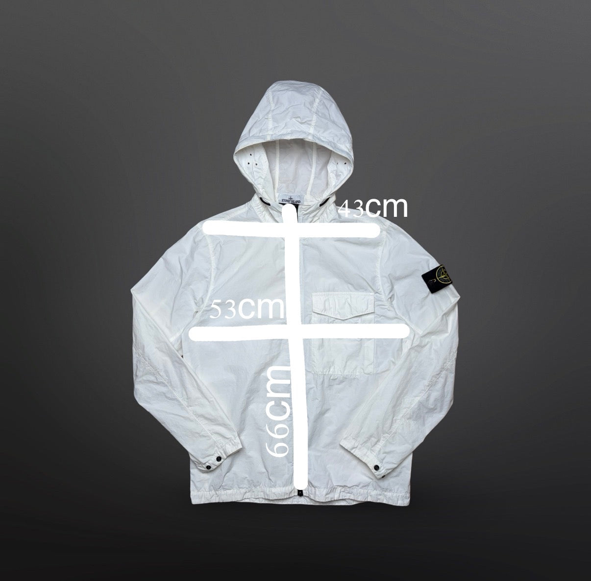 Stone Island Jakke Jacket Overshirt Hvid White M Medium
