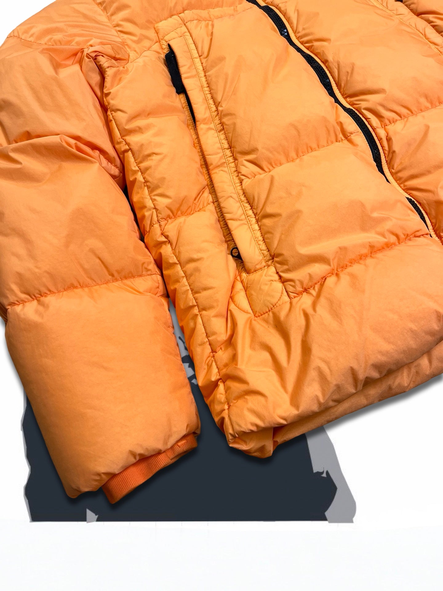 Brugt Used Orange Dunjakke Stone Island Puffer i L large Down Jacket