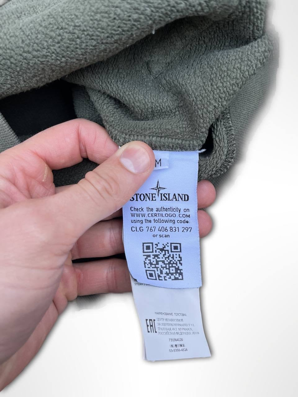 Hættetrøje Stone Island Khaki Grøn Medium Brugt