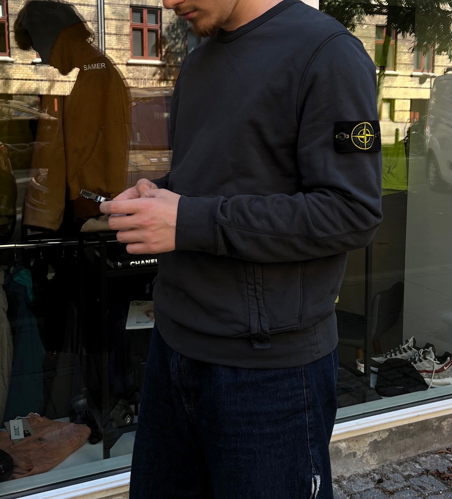 Stone Island sweatshirt med lommer Grå Medium
