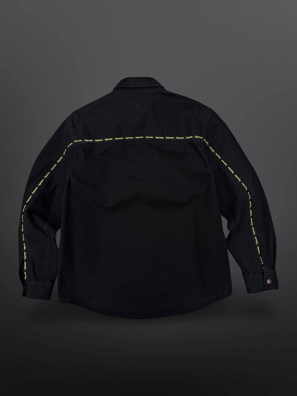 Supreme Work Jacket Skjorte Shirt med Supreme Tape Logo M Medium Brugt Used