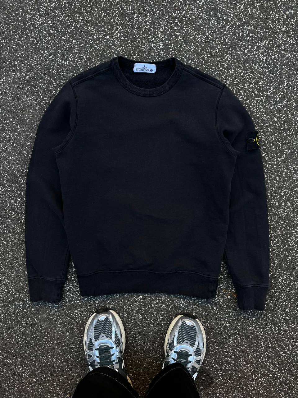 Stone Island Sweatshirt Crew Neck i Sort Small Brugt Used