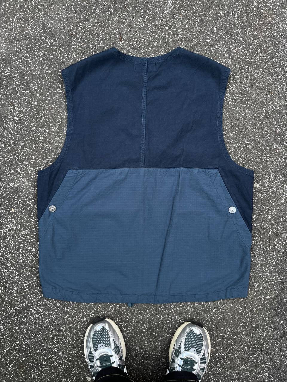 Stone Island Cupro Cotton Vest i Navy Mørkeblå XL
